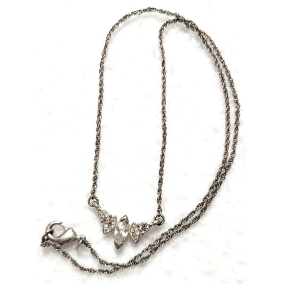 Avon NR Nina Ricci 2005 Marquise CZ Necklace Choker Silvertone Glamour Regency - Picture 3 of 7